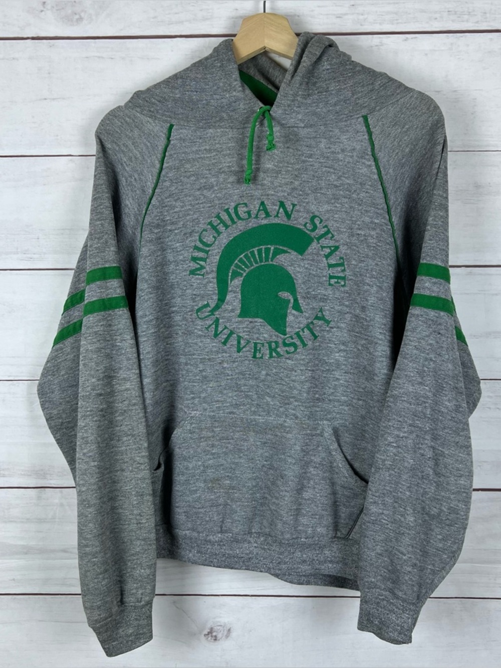 70s VINTAGE Michigan State University Spartans Size XL HOODIE 80s Sportswear
